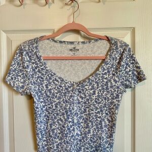 Hollister Blue Floral Women's Top
